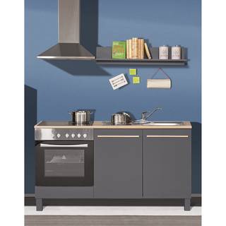 Küchenzeile Kavola (2-teilig) Ohne Elektrogeräte - Anthrazit / Eiche Sonoma Dekor