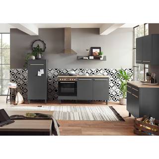 Küchenzeile Kavola (2-teilig) Ohne Elektrogeräte - Anthrazit / Eiche Sonoma Dekor