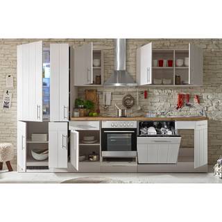 Keukenblok Sierre VIII met elektrische apparaten - witte larikshouten look/wild eikenhouten look - 310 cm
