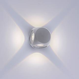 LED-wandlamp Carlo I aluminium - 4 lichtbronnen