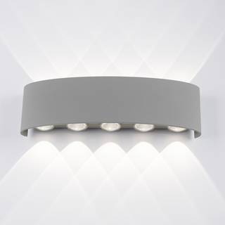LED-wandlamp Carlo II aluminiumkleurig - Aantal lichtbronnen: 10