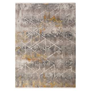 Laagpolig vloerkleed My Inca II kunstvezels - Grijs/Goudkleurig - 160 x 230 cm