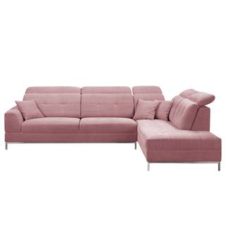 Canapé d’angle Raisio Tissu - Mauve - Méridienne longue à droite (vue de face)