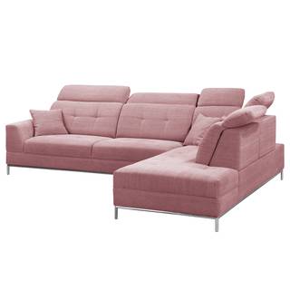 Canapé d’angle Raisio Tissu - Mauve - Méridienne longue à droite (vue de face)