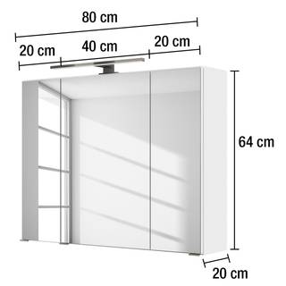 Spiegelschrank Tira Inklusive Beleuchtung - Graphit - Breite: 80 cm