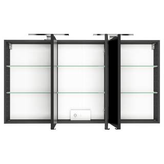 Armoire de toilette Tira Éclairage inclus - Graphite - Largeur : 120 cm
