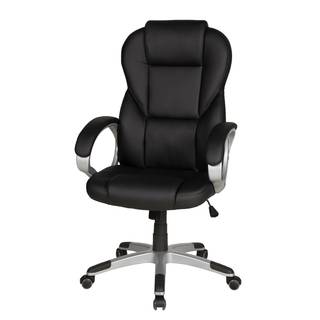 Chaise pivotante Julius Noir - Cuir synthétique - Matière plastique - 66 x 110 x 66 cm