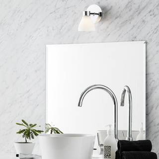 LED-Badleuchte Cassis I Milchglas / Edelstahl - 1-flammig