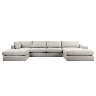 Wohnlandschaft Dixwell Webstoff Palila: Granit - Longchair davorstehend rechts