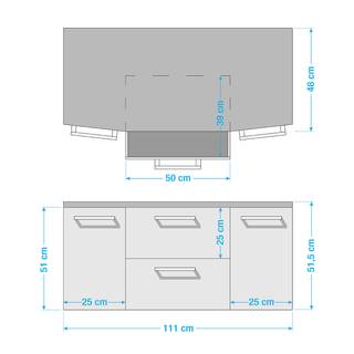 Waschtisch Quickset 328 Inklusive Mineralgussbecken - Graphit Struktur Dekor