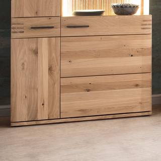 Highboard Salvo Eiche teilmassiv - Balkeneiche Bianco / Grau