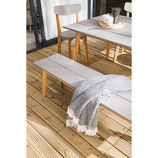 Gartenessgruppe Lindholm (6-teilig) Akazie massiv - Grau / Braun