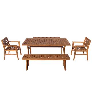 Set da giardino Tibro I (5 pezzi) Marrone - Legno massello
