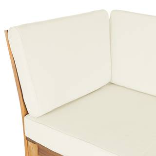 Set di sedute lounge Lexi 2 pezzi Tessuto / Legno di acacia massello - Lana bianca