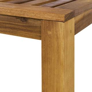 Loungegroep LEXI 4-delig geweven stof/massief acaciahout - wolwit/bruin - Wol wit