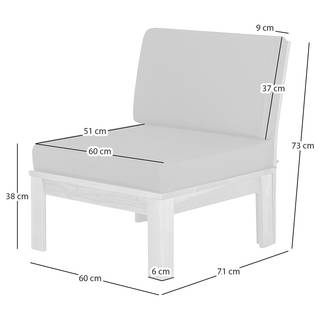 Loungegruppe LEXI 3-teilig Webstoff / Akazie massiv - Anthrazit