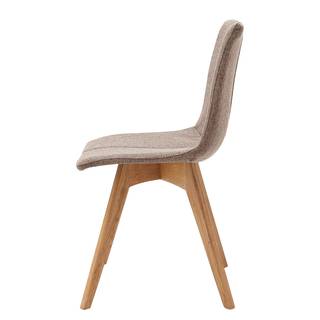 Gestoffeerde stoelen Marihn II (2 stuk) geweven stof/massief eikenhout - eikenhout - Bruin