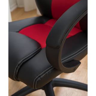 Gamestoel Livaro kunstleer & mesh/kunststof - Zwart/rood