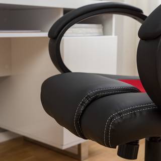 Gamestoel Livaro kunstleer & mesh/kunststof - Zwart/rood