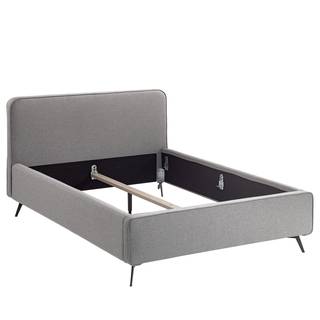 Polsterbett Karelia I Strukturstoff Mali: Grau - 160 x 200cm - Ohne Stauraum