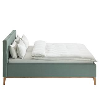 Gestoffeerd bed Kaarina Structuurstof Mali: Mint - 200 x 200cm - Zonder opbergruimte