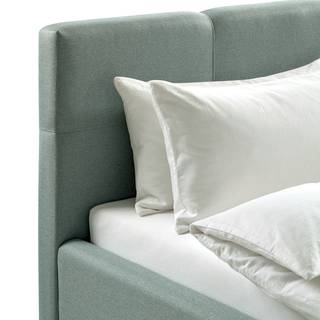 Gestoffeerd bed Kaarina Structuurstof Mali: Mint - 200 x 200cm - Zonder opbergruimte