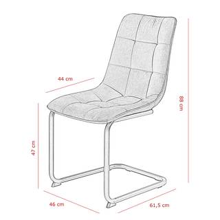 Chaise cantilever Ewing Microfibre / Métal - Noir - Anthracite - Lot de 2