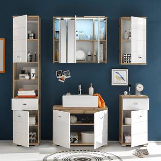 Spiegelkast Wyntoon inclusief verlichting - Eikenhoutlook Artisan - Breedte: 80 cm