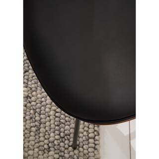 Esszimmerstuhl Hossa (2er-Set) Kunstleder / Eisen - Schwarz / Walnuss