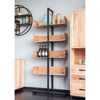 Open kast Toome II massief acaciahout/metaal - acaciahout/zwart