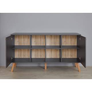 Dressoir Mats Grijs - Plaatmateriaal - 160 x 86 x 42 cm