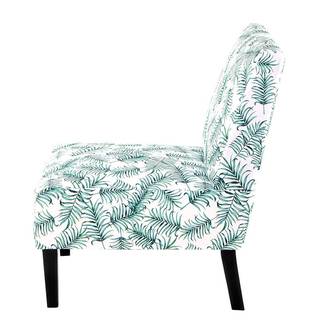 Gestoffeerde stoel Indira V geweven stof/massief beukenhout - zwart/groen/wit
