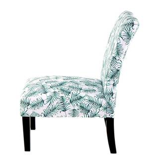 Gestoffeerde stoel Indira  I geweven stof/massief beukenhout - zwart/groen/wit