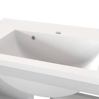 Meuble avec vasque Verciano Imitation chêne wotan - Largeur : 80 cm