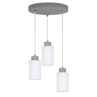 Hanglamp Karla II melkglas/beton - 3 lichtbronnen