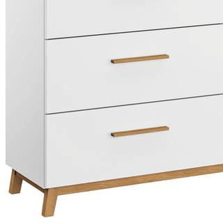Kommode Carlsson Weiß / Eiche - 3