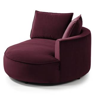 Modullongchair Buckley I Samt - Samt Shyla: Aubergine - 126 x 154 cm - Ausrichtung rechts