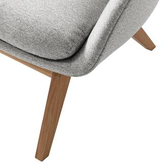 Fauteuil MAROLS Geweven stof Inze: Lichtgrijs - Lichte eikenhouten