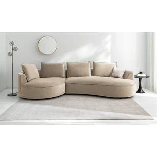 Bigsofa Buckley II Samt - Samt Shyla: Beige - Ausrichtung links