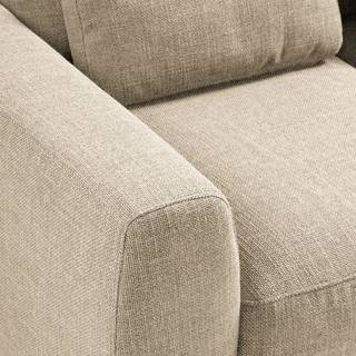 Hoekbank WILLOWS 2-zits + chaise longue Geweven stof Amila: Beige - Longchair vooraanzicht rechts
