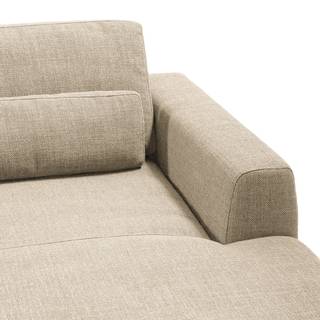 Hoekbank WILLOWS 2-zits + chaise longue Geweven stof Amila: Beige - Longchair vooraanzicht rechts