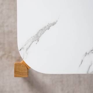 Table basse Coombe Imitation marbre blanc