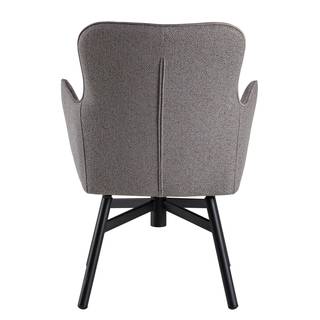 Chaise à accoudoirs Stilwell Microfibre & tissu / Métal - Gris / Noir mat