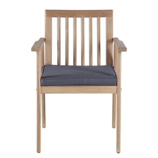 Gartenstuhl FYLKE 2er-Set Akazie massiv / Polyester - Braun / Grau
