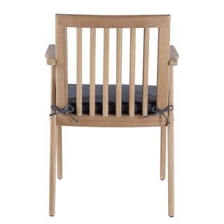 Gartenstuhl FYLKE 2er-Set Akazie massiv / Polyester - Braun / Grau