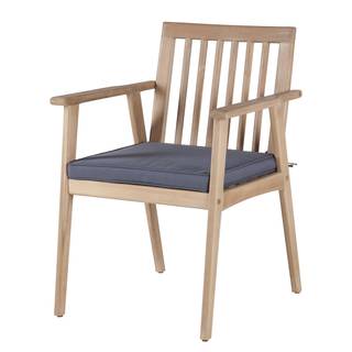 Gartenstuhl FYLKE 2er-Set Akazie massiv / Polyester - Braun / Grau