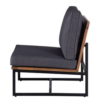 Loungefauteuil LeRoy II polyester/massief acaciahout - grijs/acaciahout