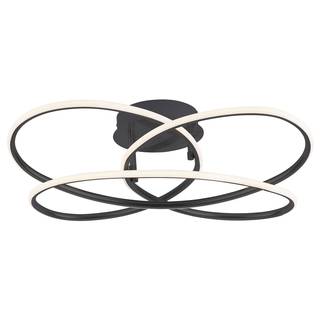 LED-plafondlamp Node plexiglas/roestvrij staal - 1 lichtbron - Zwart