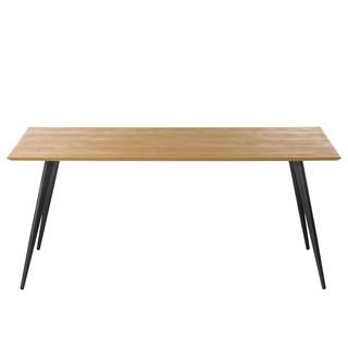 Eettafel Danica fineer van echt hout - mat donkergrijs/essenhout