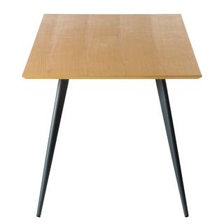 Eettafel Danica fineer van echt hout - mat donkergrijs/essenhout